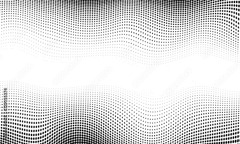 Poster monochrome gradient halftone dots background. vector illustration. abstract grunge dots on white bac