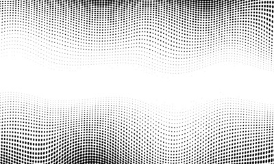 Monochrome gradient halftone dots background. Vector illustration. Abstract grunge dots on white background