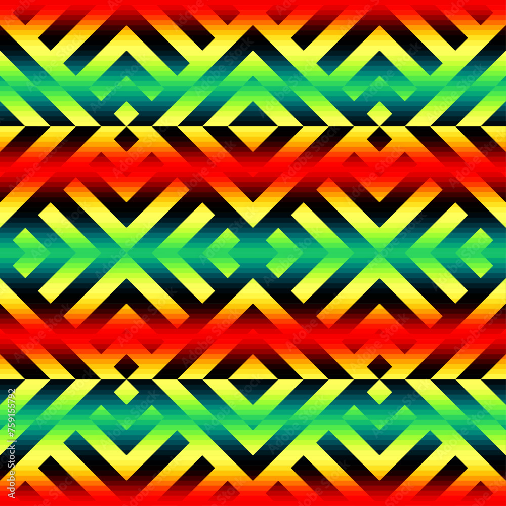 Poster Vector seamless pattern. Repeating geometrical regular pattern. Vector illustration.