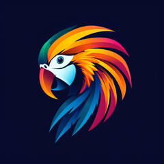Obraz premium colorful parrot logo сreated with Generative Ai