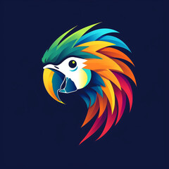 colorful parrot logo сreated with Generative Ai