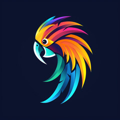 Obraz premium colorful parrot logo сreated with Generative Ai