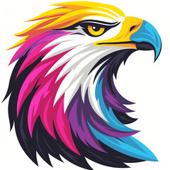 Fototapeta premium create a gaming logo that is eagle, uses bold colors of cyan сreated with Generative Ai