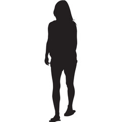 A woman walking in shorts silhouette
