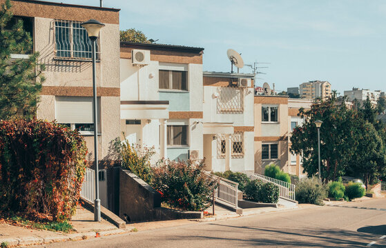 Suburb street /row houses.