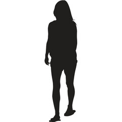 Fototapeta premium A woman walking in shorts silhouette