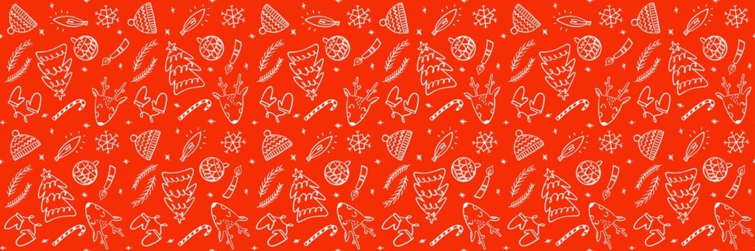Christmas tradition seamless pattern illustration