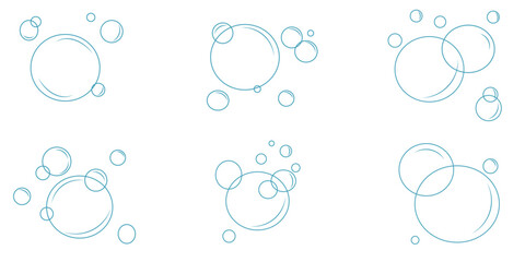 Water bubble doodle. Water drop isolated vector illustration. Freehand drawing, bubbles, drops, splash, water, soap bubbles
