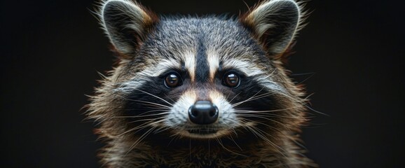 Fototapeta na wymiar Raccoon Harness Lies Against Background, Background, Background Banner