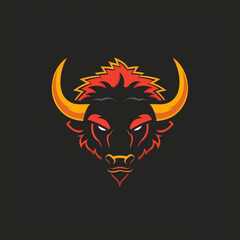 Angry Bison logo isolated сreated with Generative Ai