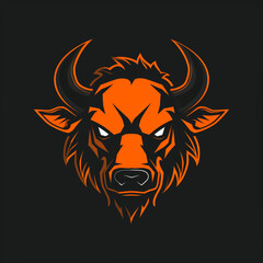 Angry Bison logo isolated сreated with Generative Ai