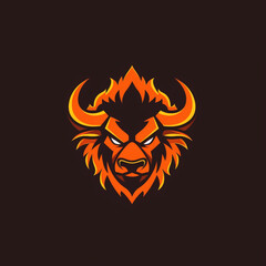 Angry Bison logo isolated сreated with Generative Ai