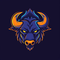 Angry Bison logo isolated сreated with Generative Ai
