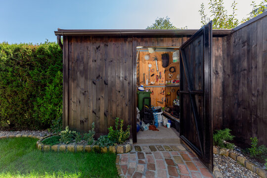 Storage room in backyard