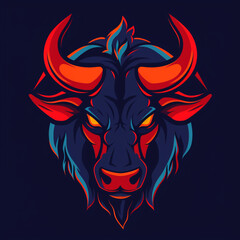 Angry Bison logo isolated сreated with Generative Ai