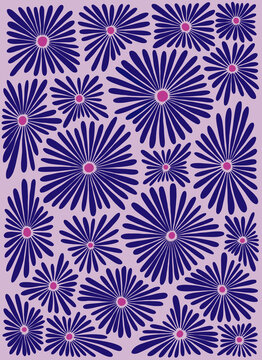 Abstract illustration of daisy flowers.