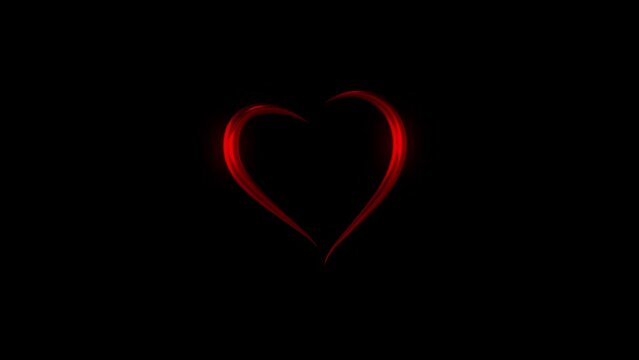 3D stylized golden heart rotating in loop on black background. Valentine day concept
