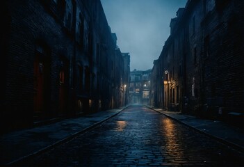 street in the night - obrazy, fototapety, plakaty