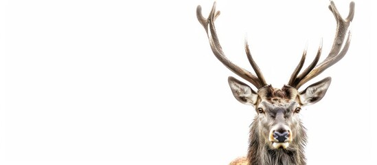 Cute deer wildlife animal white background. AI generated image