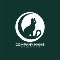 Cat logo design vector illustration
