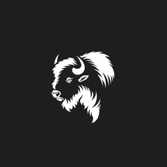 bison side view, minimalistic logo design, simple сreated with Generative Ai