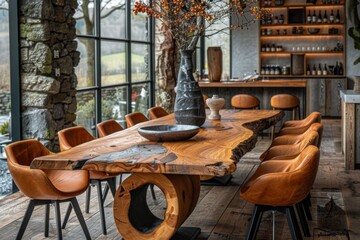 large oak farmhouse style table