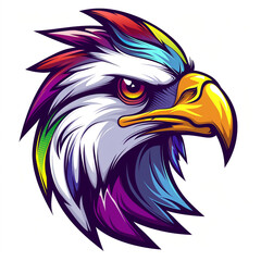 Fototapeta premium Logo cartoon eagle gamer vector graphic сreated with Generative Ai
