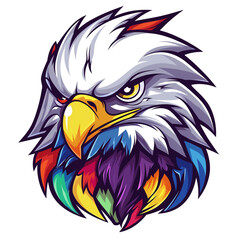 Fototapeta premium Logo cartoon eagle gamer vector graphic сreated with Generative Ai