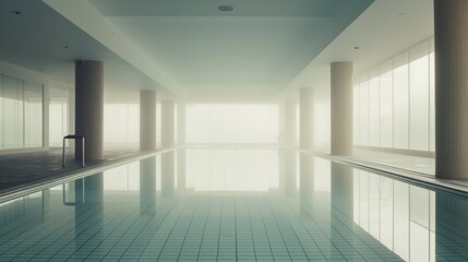 Fototapeta premium Indoor swimming pool. No people. 