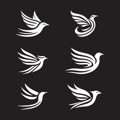 Vector bird logo set 