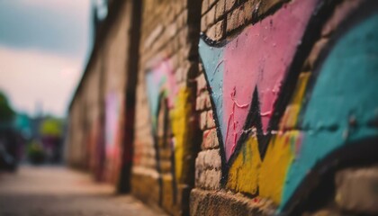 Fototapeta na wymiar abstract colorful graffiti on brick wall