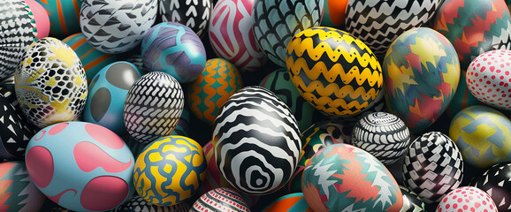 Easter card art style,easter artwork,retro futurism, digital art, Easter collage multicolored...