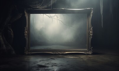 An ancient mirror reflecting the netherworld. - obrazy, fototapety, plakaty