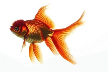 Fototapeta premium fish with brown feathers on a white background
