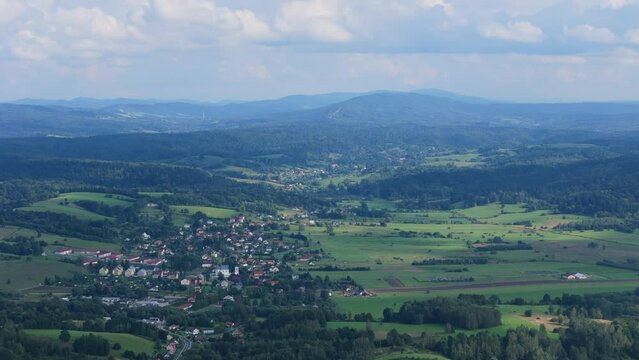 Beautiful Landscape Mountains Lesko Aerial View Poland