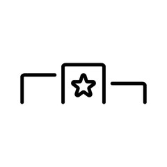 Podium line symbol, winner pedestal vector editable stroke icon for user interface.