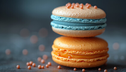 Close-up of multicolored macaroon