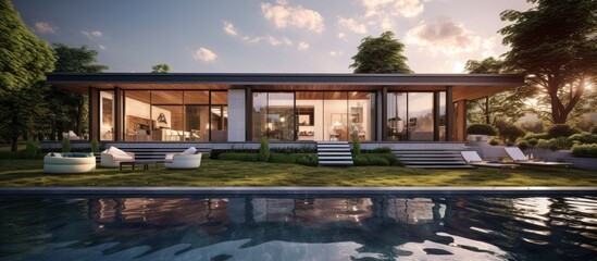 Fototapeta premium Stylish photos for showcasing residential and commercial properties. Perfect for real estate professionals and architecture firms.