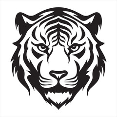 Fototapeta premium A black silhouette Tiger set 