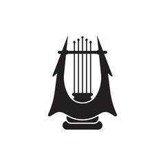 Harp icon, logo vector illustration design template