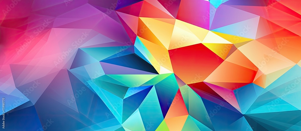 Poster a vibrant display of colored triangles showcasing colorfulness and creativity in the visual arts. th