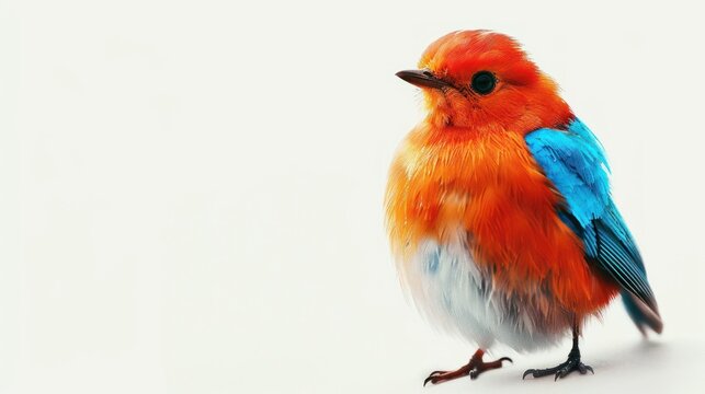 Cute colorful bird animal with white background, generate AI image