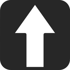 Obraz premium top pointed arrow icon. Black arrow pointing to the top. Black direction pointer, website design arrow graphics, vector isolated eps editable circular triangular shape going upward, fill close shape