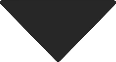 Straight pointed arrow icon. Black arrow pointing to the down. Black direction pointer, website design arrow graphics, vector isolated eps editable circular triangular shape going downward