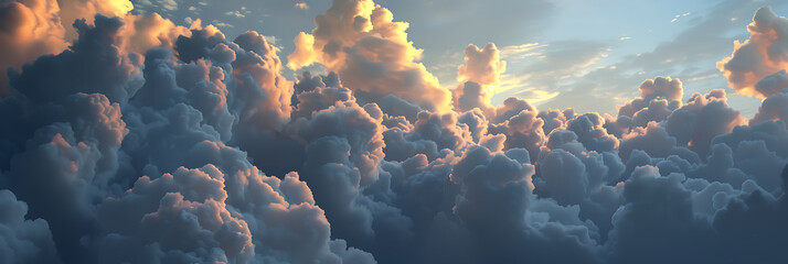 Clouds Filling the Sky as Sun Sets - obrazy, fototapety, plakaty
