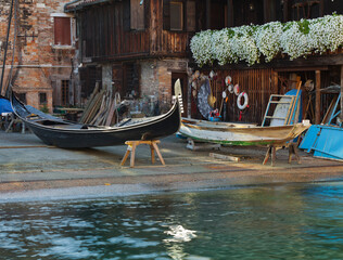 Gondel Werkstatt, Squero di San Trovaso, Dorsoduro, Venedig, Italien © Rainer Mirau