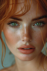 Beautiful ginger female model