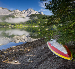 Boot am Grundlsee, Backenstein, Reichenstein, Salzkammergut, Steiermark, Österreich