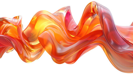 Naklejka premium Flowing wave gradient orange and red isolated on transparent background