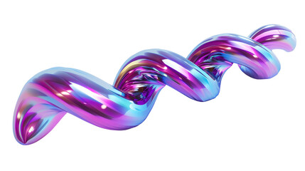 Blue purple gradient wave and curve on transparent background
